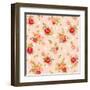 Rose Vintage Pattern on Light Design Background-Aleksey Vl B.-Framed Art Print