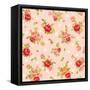 Rose Vintage Pattern on Light Design Background-Aleksey Vl B.-Framed Stretched Canvas