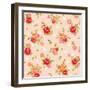 Rose Vintage Pattern on Light Design Background-Aleksey Vl B.-Framed Art Print