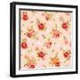 Rose Vintage Pattern on Light Design Background-Aleksey Vl B.-Framed Art Print