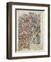 Rose' Wallpaper Design (Pencil and W/C on Paper)-William Morris-Framed Giclee Print