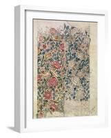 Rose' Wallpaper Design (Pencil and W/C on Paper)-William Morris-Framed Giclee Print