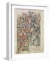 Rose' Wallpaper Design (Pencil and W/C on Paper)-William Morris-Framed Giclee Print