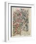 Rose' Wallpaper Design (Pencil and W/C on Paper)-William Morris-Framed Premium Giclee Print