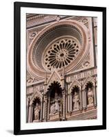 Rose Window and Facade of Polychrome Marble, Duomo Santa Maria Del Fiore, Florence, Tuscany, Italy-Patrick Dieudonne-Framed Photographic Print