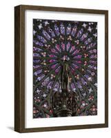 Rose Window and Statue of St. Maurice Above the Organ, St. Gatien Cathedral, Tours, Indre-Et-Loire-Godong-Framed Photographic Print