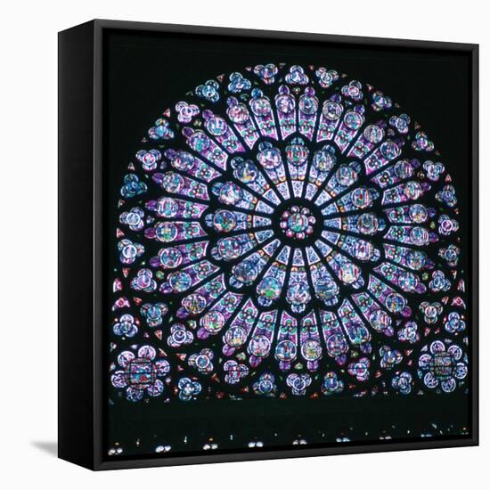 Rose window in Notre Dame, 14th century. Artist: Unknown-Unknown-Framed Stretched Canvas