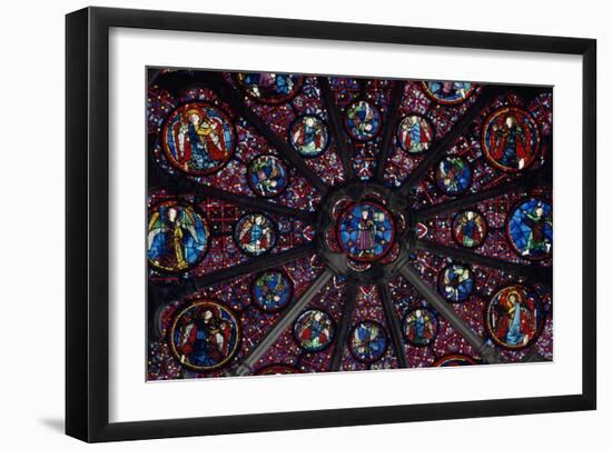 Rose Window, North Transept of the Primatial Cathedral of Saints John Baptist and Stephen-null-Framed Giclee Print