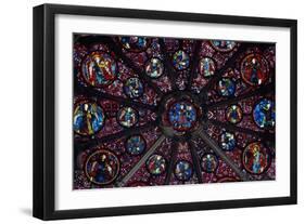 Rose Window, North Transept of the Primatial Cathedral of Saints John Baptist and Stephen-null-Framed Giclee Print