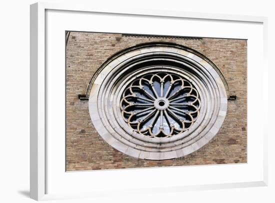 Rose Window of Crema Cathedral-null-Framed Giclee Print