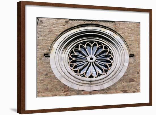 Rose Window of Crema Cathedral-null-Framed Giclee Print