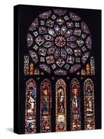 Rose Window of North Facade Chartres Cathedral Chartres France-null-Stretched Canvas