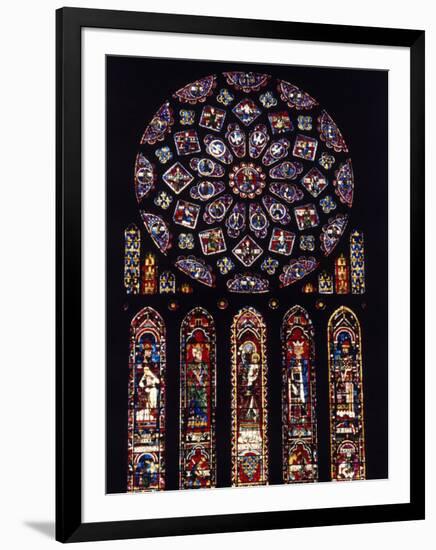 Rose Window of North Facade Chartres Cathedral Chartres France-null-Framed Photographic Print