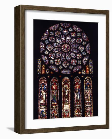 Rose Window of North Facade Chartres Cathedral Chartres France-null-Framed Photographic Print