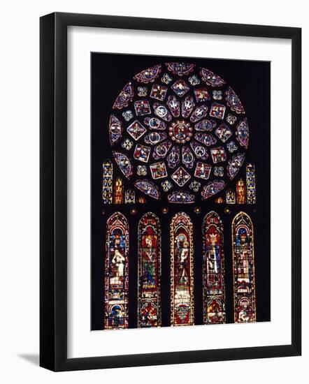 Rose Window of North Facade Chartres Cathedral Chartres France-null-Framed Photographic Print