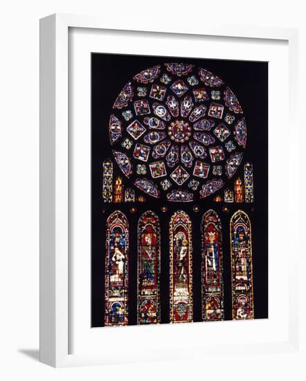 Rose Window of North Facade Chartres Cathedral Chartres France-null-Framed Photographic Print