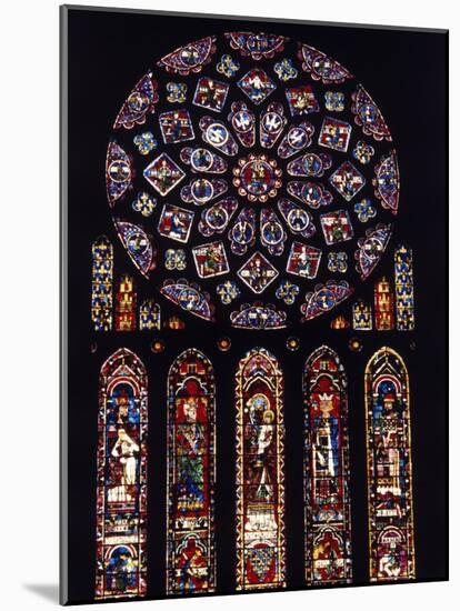 Rose Window of North Facade Chartres Cathedral Chartres France-null-Mounted Photographic Print