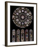 Rose Window of South Facade Chartres Cathedral Chartres France-null-Framed Premium Photographic Print