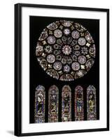 Rose Window of South Facade Chartres Cathedral Chartres France-null-Framed Premium Photographic Print