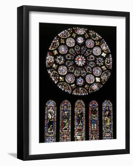 Rose Window of South Facade Chartres Cathedral Chartres France-null-Framed Photographic Print