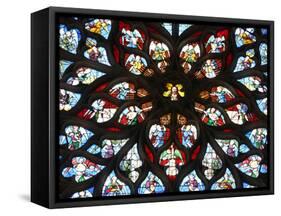 Rose Window, St. Stephen's Cathedral, Sens, Yonne, Burgundy, France, Europe-Godong-Framed Stretched Canvas