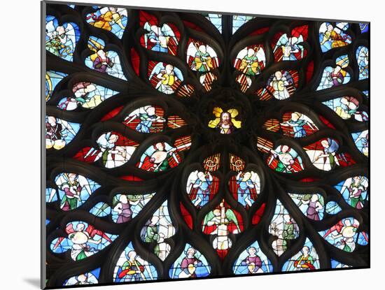 Rose Window, St. Stephen's Cathedral, Sens, Yonne, Burgundy, France, Europe-Godong-Mounted Photographic Print