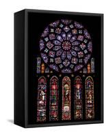 Rose Window, Stained Glass Windows in North Transept, Chartres Cathedral, UNESCO World Heritage Sit-Nick Servian-Framed Stretched Canvas