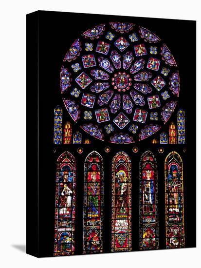 Rose Window, Stained Glass Windows in North Transept, Chartres Cathedral, UNESCO World Heritage Sit-Nick Servian-Stretched Canvas