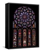 Rose Window, Stained Glass Windows in North Transept, Chartres Cathedral, UNESCO World Heritage Sit-Nick Servian-Framed Stretched Canvas