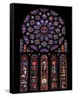 Rose Window, Stained Glass Windows in North Transept, Chartres Cathedral, UNESCO World Heritage Sit-Nick Servian-Framed Stretched Canvas