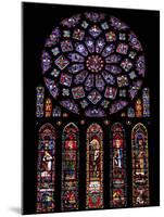 Rose Window, Stained Glass Windows in North Transept, Chartres Cathedral, UNESCO World Heritage Sit-Nick Servian-Mounted Photographic Print