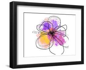 Rose Yellow Abstract Brush Splash Flower I-Irena Orlov-Framed Art Print