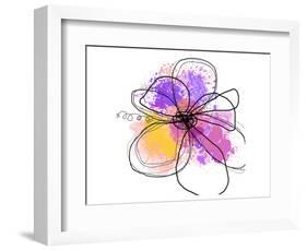 Rose Yellow Abstract Brush Splash Flower I-Irena Orlov-Framed Art Print