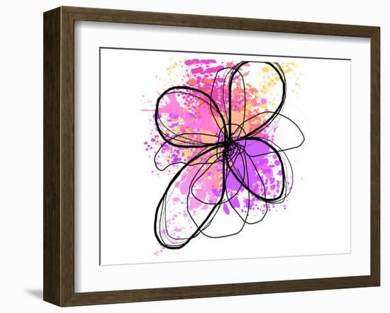 Rose Yellow Abstract Brush Splash Flower II-Irena Orlov-Framed Art Print