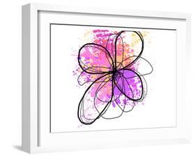 Rose Yellow Abstract Brush Splash Flower II-Irena Orlov-Framed Art Print