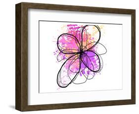 Rose Yellow Abstract Brush Splash Flower II-Irena Orlov-Framed Art Print