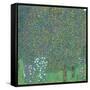 Rosebushes under the Trees-Gustav Klimt-Framed Stretched Canvas