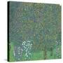 Rosebushes under the Trees-Gustav Klimt-Stretched Canvas