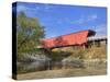 Roseman Covered Bridge Spans Middle River, Built in 1883, Madison County, Iowa, Usa-Jamie & Judy Wild-Stretched Canvas