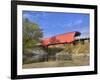 Roseman Covered Bridge Spans Middle River, Built in 1883, Madison County, Iowa, Usa-Jamie & Judy Wild-Framed Photographic Print