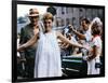 ROSEMARY'S BABY, 1968 directed by ROMAN POLANSKI On the set, Mia Farrow between Sidney Blackmer and-null-Framed Photo