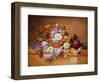 Rosen und andere Blumen auf einem Sims-Alexandre Couronne-Framed Giclee Print