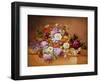 Rosen und andere Blumen auf einem Sims-Alexandre Couronne-Framed Giclee Print