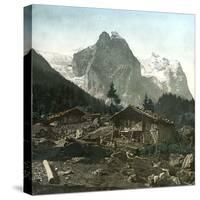 Rosenlaui (Switzerland), the Welhorn and the Wetterhorn-Leon, Levy et Fils-Stretched Canvas