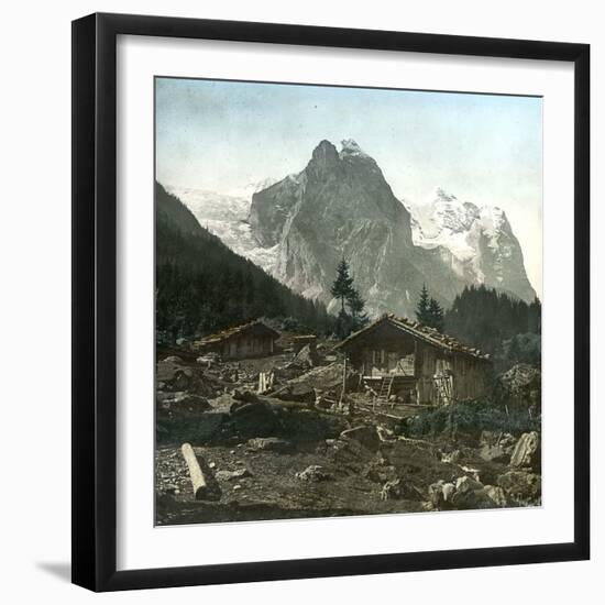 Rosenlaui (Switzerland), the Welhorn and the Wetterhorn-Leon, Levy et Fils-Framed Photographic Print