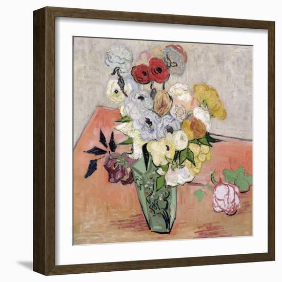 Roses and Anemones, c.1890-Vincent van Gogh-Framed Giclee Print