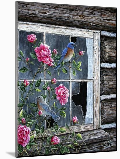 Roses and Bluebirds-Jeff Tift-Mounted Giclee Print