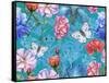 Roses and Butterflies-Maria Rytova-Framed Stretched Canvas