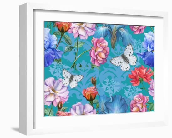 Roses and Butterflies-Maria Rytova-Framed Giclee Print