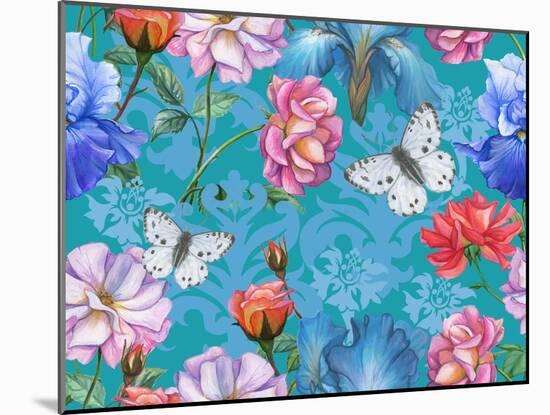 Roses and Butterflies-Maria Rytova-Mounted Giclee Print